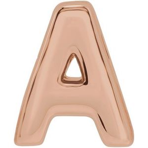 14K Rose Block Initial A Slide Pendant