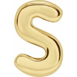 14K Yellow Block Initial S Slide Pendant