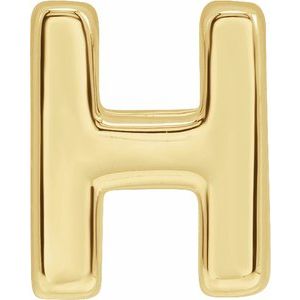 14K Yellow Block Initial H Slide Pendant