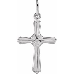 14K White Cross Pendant