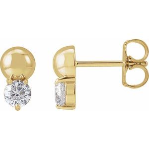 14K Yellow 1/3 CTW Lab-Grown Diamond Bead Earring