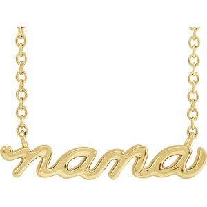 14K Yellow 19.57x4.61 mm Nana 18" Necklace