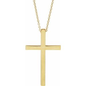 14K Yellow 29.5x18.2 mm Cross 18" Necklace