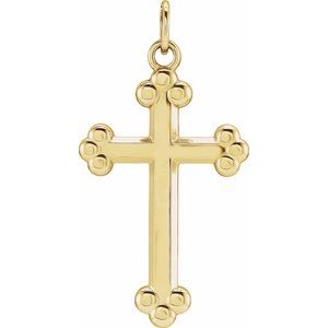 14K Yellow Cross Pendant