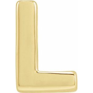 14K Yellow Block Initial L Slide Pendant