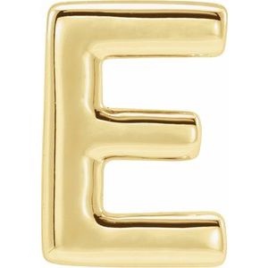 14K Yellow Block Initial E Slide Pendant