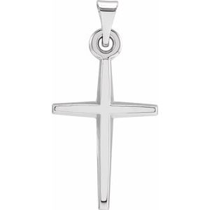 Sterling Silver 23.38x11.75 mm Cross Pendant