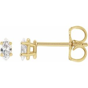 14K Yellow 1/8 CTW Natural Diamond Earrings