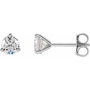 14K White 3/4 CTW Lab-Grown Diamond Stud Earrings