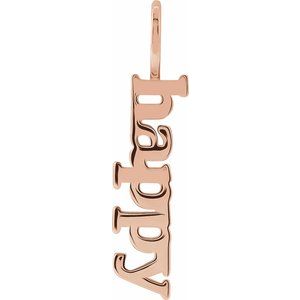 14K Rose Happy Charm/Pendant