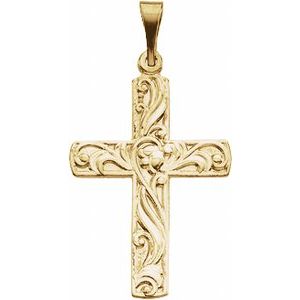14K Yellow 20.5x15 mm Cross Pendant