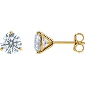 14K Yellow 3 CTW Lab-Grown Diamond Stud Earrings