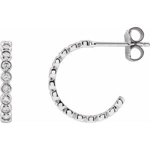14K White 3/8 CTW Lab-Grown Diamond Hoop Earrings