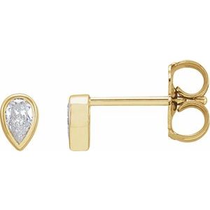14K Yellow 1/5 CTW Lab-Grown Diamond Bezel-Set Earrings