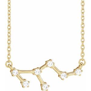 14K Yellow 1/6 CTW Natural Diamond Leo 16-18" Necklace