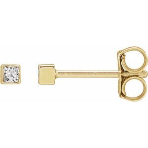 14K Yellow .05 CTW Natural Diamond Bezel-Set Earrings