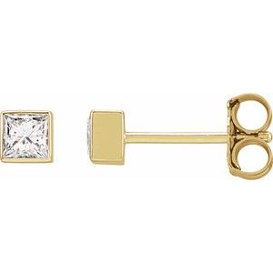 14K Yellow 1/5 CTW Lab-Grown Diamond Bezel Earrings