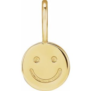 14K Yellow Smiley Face Charm/Pendant