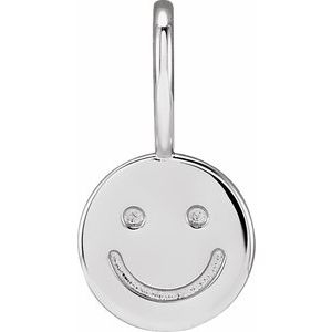Sterling Silver Smiley Face Charm/Pendant