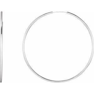 Sterling Silver Endless Tube 60 mm Hoop Earrings