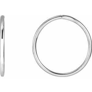 Sterling Silver Endless Tube 19 mm Hoop Earrings