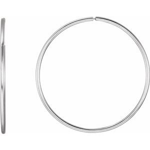 Sterling Silver Endless Tube 45 mm Hoop Earrings