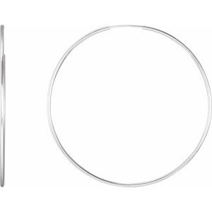 Sterling Silver Endless Tube 51 mm Hoop Earrings