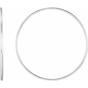 Sterling Silver Endless Tube 65 mm Hoop Earrings