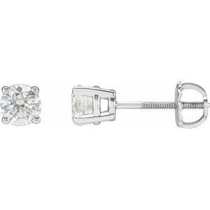 14K White 1 CTW Natural Diamond Stud Earrings
