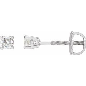 14K White 1/5 CTW Natural Diamond Stud Earrings