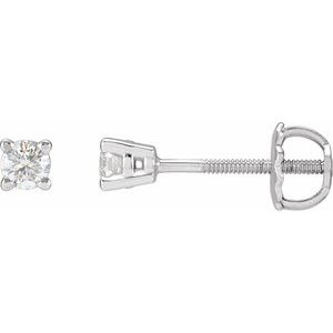 14K White 1/4 CTW Natural Diamond Stud Earrings