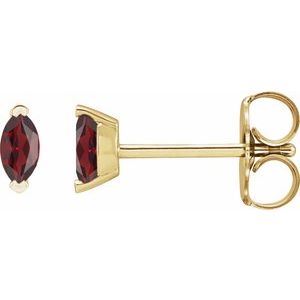 14K Yellow Natural Mozambique Garnet Earrings