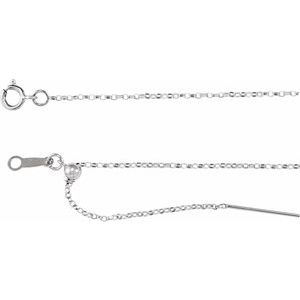 Sterling Silver 1 mm Adjustable Threader Rolo 16-22 Chain