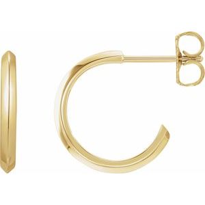 14K Yellow Knife-Edge 15 mm Hoop Earrings