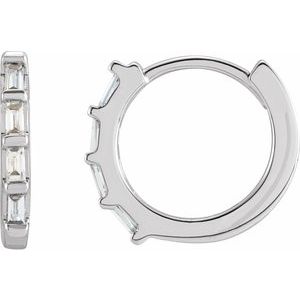 Sterling Silver 1/10 CTW Natural Diamond Huggie Earrings