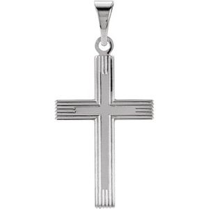 14K White Cross Pendant