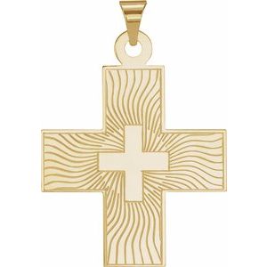 14K Yellow 20.5x18 mm Greek Cross Pendant