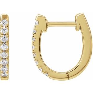 14K Yellow 1/6 CTW Natural Diamond Hoop Earrings