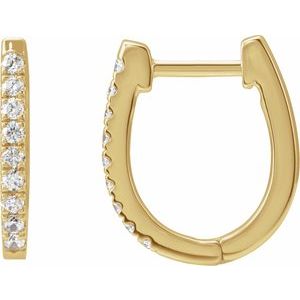 14K Yellow 1/5 CTW Natural Diamond Hoop Earrings