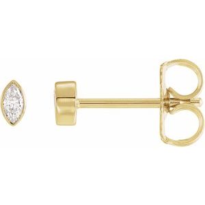 14K Yellow .06 CTW Natural Diamond Solitaire Bezel-Set Earrings