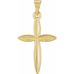 14K Yellow 18x13 mm Cross Pendant