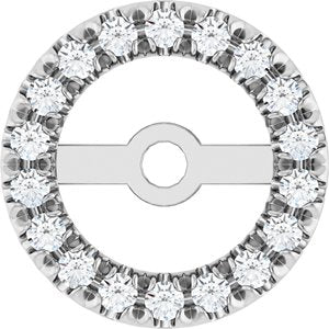 14K White 5.3 mm ID 1/8 CTW Natural Diamond French-Set Earring Jackets