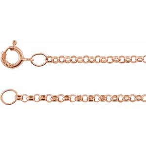 14K Rose 1.5 mm Rolo 18 Chain