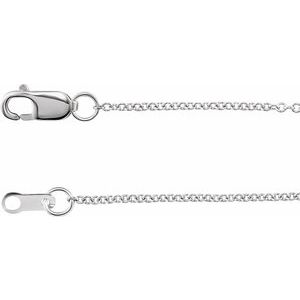 Rhodium-Plated Sterling Silver 1 mm Cable 7-16-18-20-24 Chain