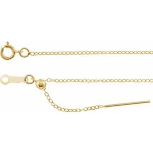 14K Yellow 1.1 mm Adjustable Threader Cable 16-18" Chain
