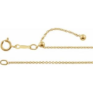 14K Yellow Gold-Filled 1.1 mm Adjustable Cable 16-22 Chain