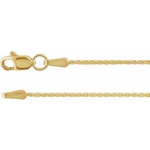 14K Yellow 1.05 mm Diamond-Cut Wheat 16-18-20-24 Chain