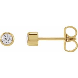 14K Yellow 3 mm Round 1/5 CTW Lab-Grown Diamond Earrings