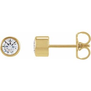 14K Yellow 4 mm Round 1/2 CTW Lab-Grown Diamond Earrings