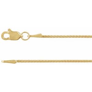 14K Yellow 1 mm Rounded Box 7 Chain